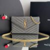 Bolsa YSL Envelope- Cinza/Dourado