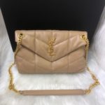 Bolsa Saint Laurent Puffer MM - nude/Dourado