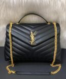 Bolsa Saint Laurent LouLou G - Preto/Dourado