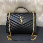 Bolsa Saint Laurent LouLou G - Preto/Dourado