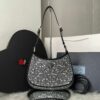 Bolsa Prada Cleo Cristais - Preto/Prata