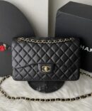 Bolsa Chanel Classic Jumbo - Preto/Dourado