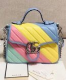 Bolsa GG Marmont Top Handle Multicolor Mini - Multicolor