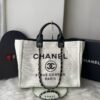 Bolsa Chanel Tote Fibra - Branco/Preto