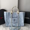 Bolsa Chanel Tote Fibra - Azul Claro