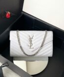 Bolsa YSL Envelope - Branco/Prata