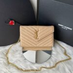 Bolsa YSL Envelope - Nude/Dourado