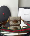 Bolsa Gucci 1955 Horsebit Mini Monogram - Bege/Marrom