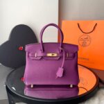 Bolsa Hermes Birkin 30 - Roxo/Dourado
