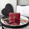 Bolsa Gucci Marmont Matelassê MM - Vermelho/Dourado