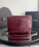 Bolsa YSL Niki G - Vinho/Prata