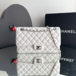 Bolsa Chanel Classic 255 - Branco/Prata
