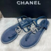 Sandália Chanel Rasteira Black Friday - Azul