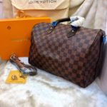 Bolsa LV Speedy Bandouliere Damier 35 - Marrom/Preto