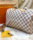 Bolsa LV Speedy Bandouliere Damier 35 - Branco/Azul