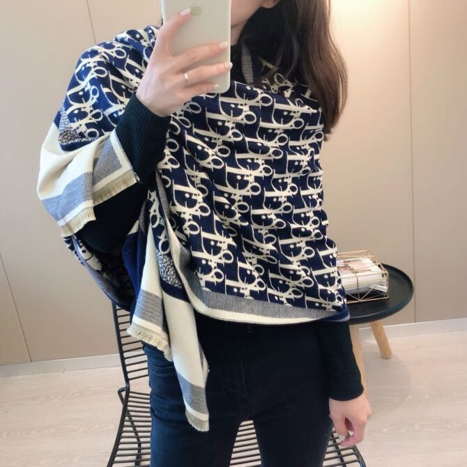 Lenço Dior Cashmere Oblique Reversível