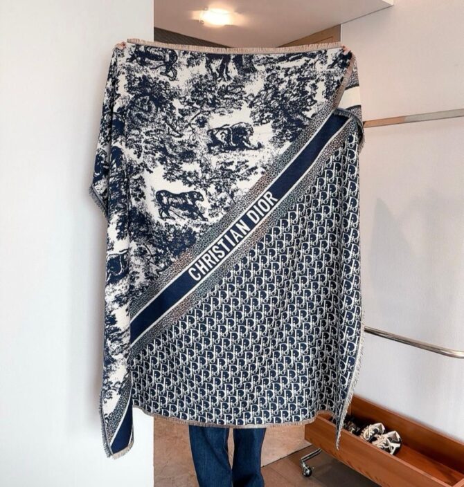 Lenço Dior Cashmere Oblique Reversível - Imagem 9