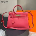Bolsa Hermes Kelly 28 - Rosa/Dourado