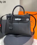 Bolsa Hermes Kelly 28 - Preto/Prata