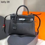 Bolsa Hermes Kelly 28 - Preto/Prata
