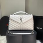 Bolsa Saint Laurent LouLou G - Branco/Prata