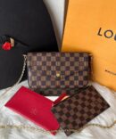 Pochete Louis Vuitton Félicie Damier  -Marrom/Vermelho