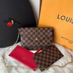Pochete Louis Vuitton Félicie Damier  -Marrom/Vermelho