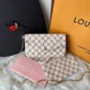 Pochete Louis Vuitton Félicie Damier - Branco/Rosa