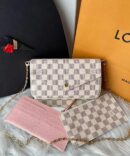 Pochete Louis Vuitton Félicie Damier - Branco/Rosa