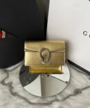 Bolsa GG Dionysus Super Mini Cintilante - Dourada