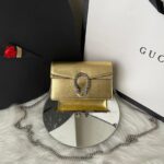 Bolsa GG Dionysus Super Mini Cintilante - Dourada