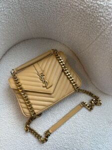 Bolsa Saint Laurent College - Bege/Dourado