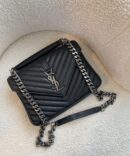 Bolsa Saint Laurent College - Preto/Prata