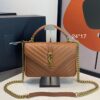 Bolsa Saint Laurent College-Caramelo/Dourado