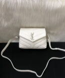 Bolsa Saint Laurent Loulou Toy - Branco/Prata