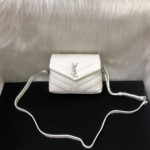 Bolsa Saint Laurent Loulou Toy - Branco/Prata