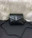 Bolsa Saint Laurent Loulou Toy - Preto/Prata