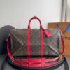 Mala LV Baú Keepall Monogram -Marrom/Vermelho