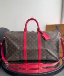 Mala LV Baú Keepall Monogram -Marrom/Vermelho