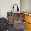 Bolsa LV Neverfull Tote MM Damier - Marrom