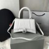 Bolsa Balenciaga Hourglass Efeito Crocodilo Branco