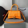 Bolsa Balenciaga Hourglass Efeito Crocodilo Laranja