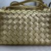 Bolsa Bottega Veneta Intrecciato Loop-Dourado