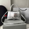 Bolsa Balenciaga Hourglass Efeito Crocodilo Prata