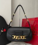 Bolsa Valentino Garavani Vlogo Chain - Preto/Dourado