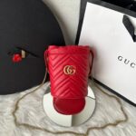 Bolsa GG Bucket Marmont Mini - Vermelho/Dourado