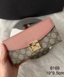 Carteira Gucci Slim Marmont - Bege/Rosa