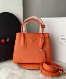 Bolsa Prada Saffiano Double Mini - Laranja