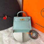 Bolsa Hermes Kelly Mini 20 -Azul Claro