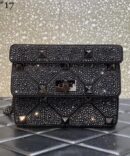 Bolsa Valentino Roman Stud Strass - Preto/Dourado